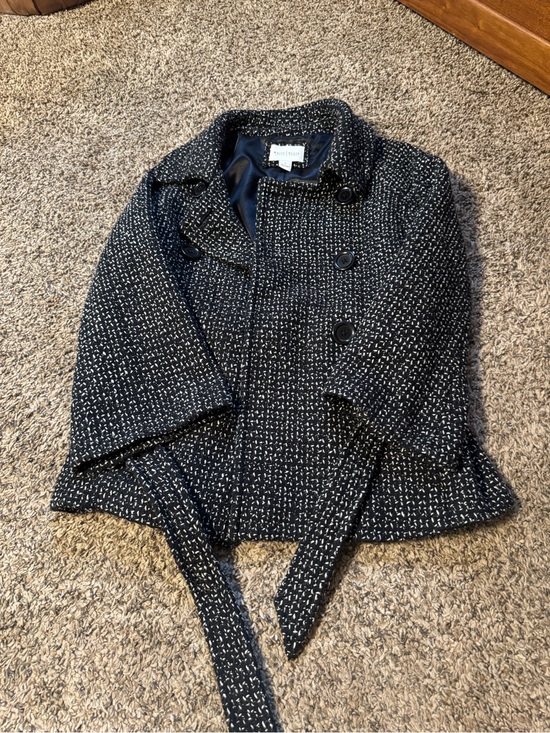 White House Black Market Jackets & Blazers - White House Black Market Black and White Tweed Peacoat